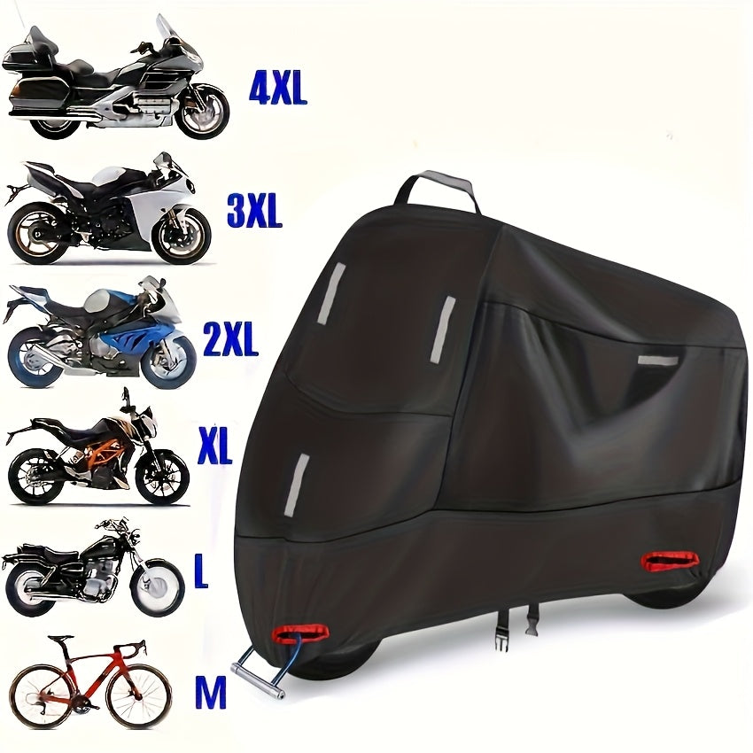 1pc 600D Heavy-Duty Motorcycle Cover - Universal Fit for Various Models, Durable Polyester Material, Ideal for Motorcycles, Electric Bikes, Scooters Cover, Motorcycle Accessorie