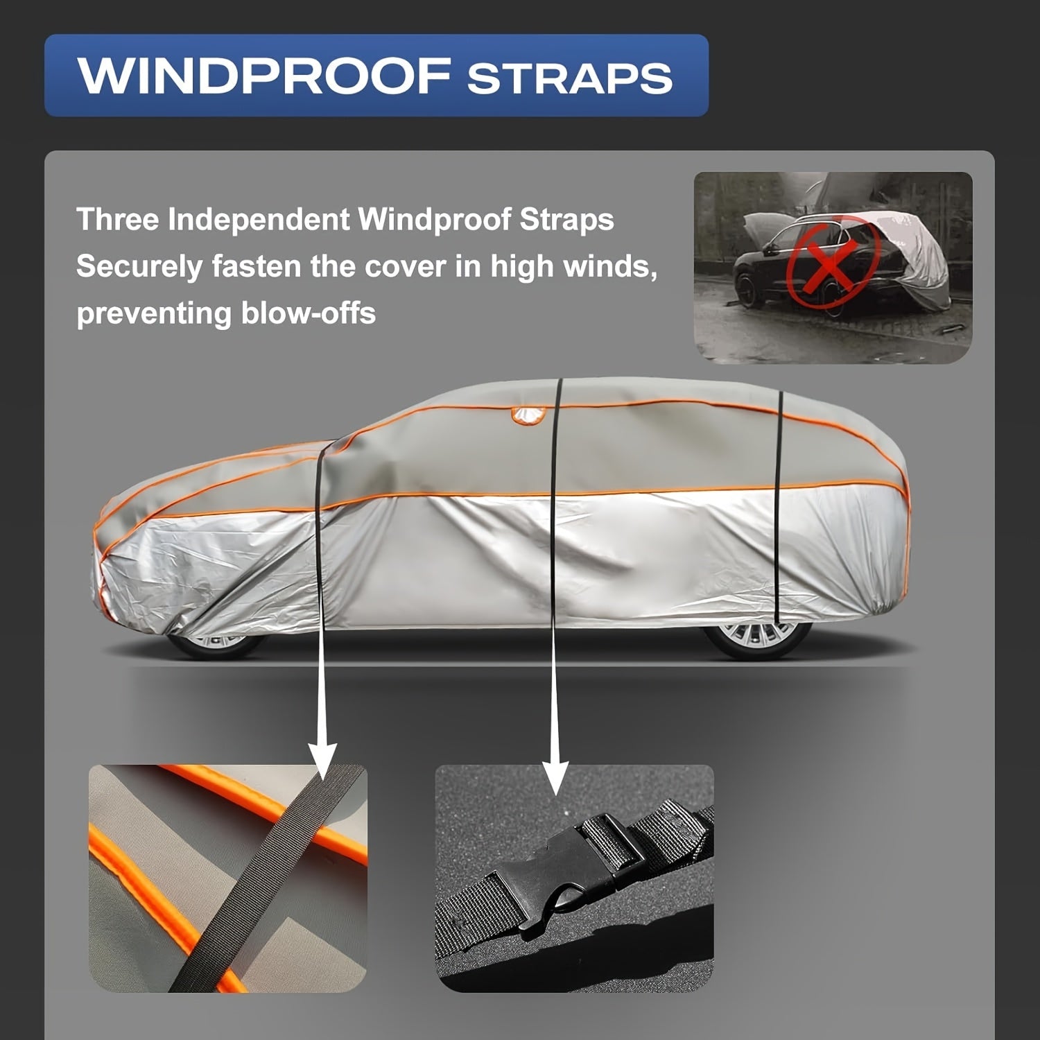 Hail Protection Car Cover Breathable Car Hail Protection Garage Cover for Hail -Hail Protection Full Garage (Grey)