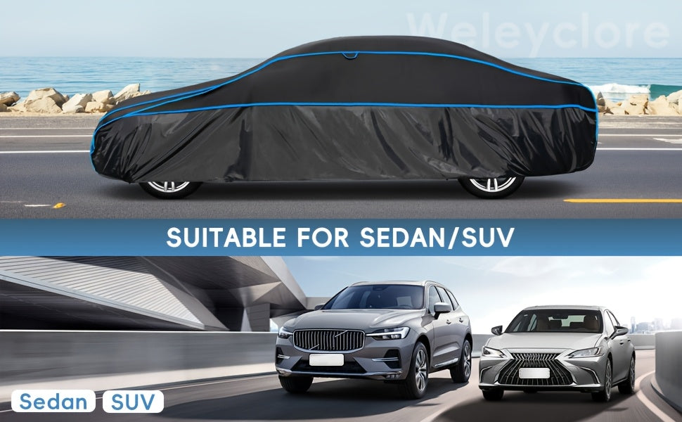 Hail-proof Car Cover, Breathable Hail-proof Garage Cover For Cars, Hail-proof And Sun-proof Full Garage Cover, Universal For All Models (New Black And Blue Style)