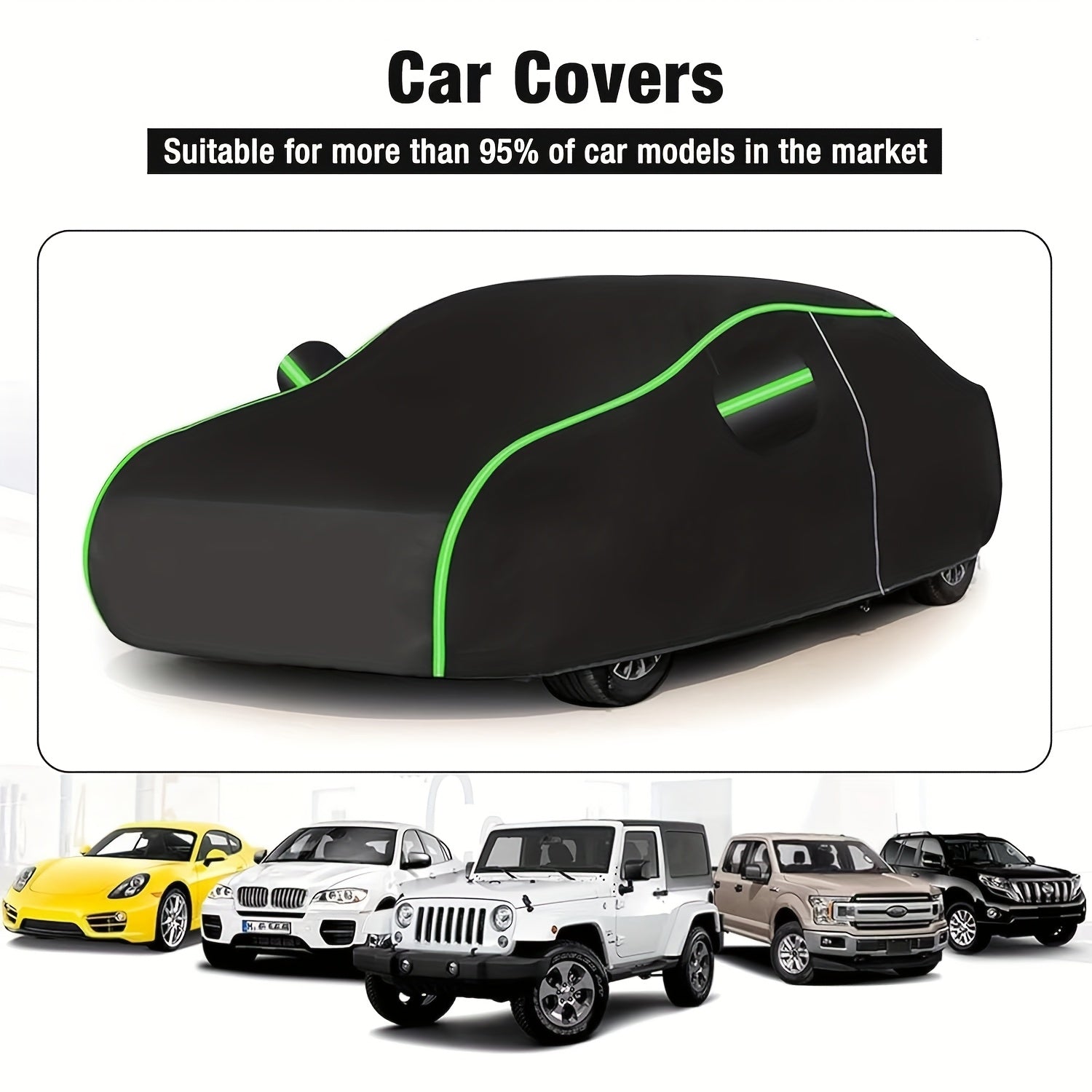 210T Oxford fabric car cover, 210T all-weather car cover, sun protection, snow protection, heat insulation, thickened sunshade, universal, all-season universal car cover, full car cover suitable for all car models