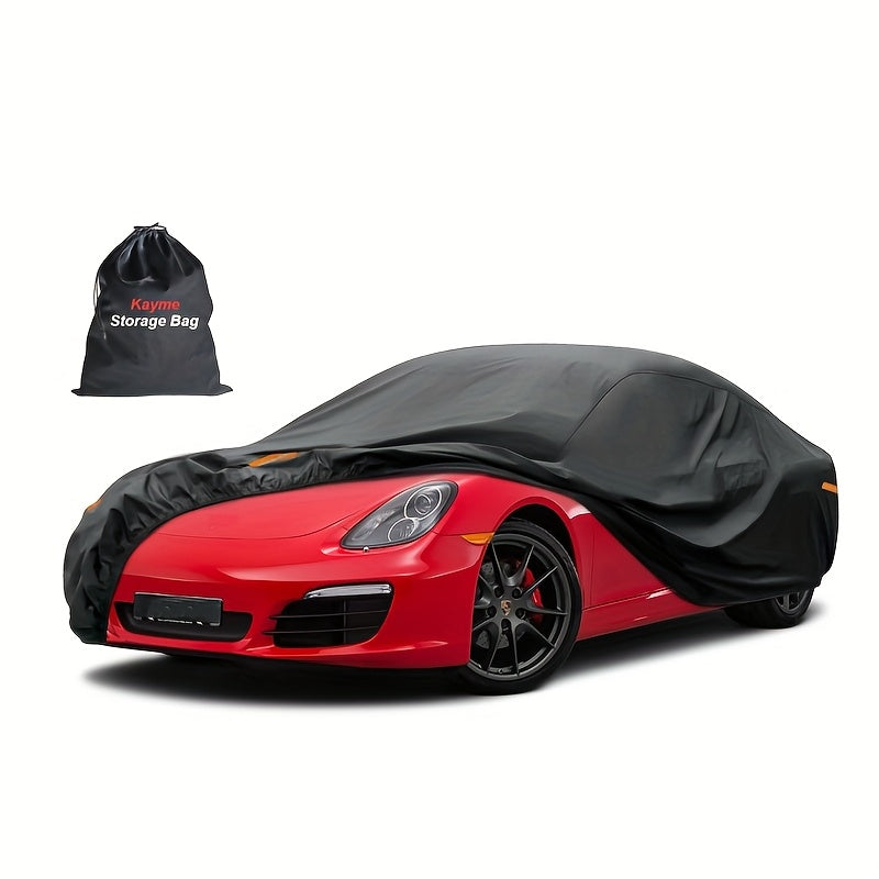 7-Layer Full Car Cover with UV Protection & Sun Shield - Breathable PEVA Material, All-Weather Shield for Cars, Trucks, SUVs - Black, Vehicle Protection, Sleek Vehicle Look, Durable Protection