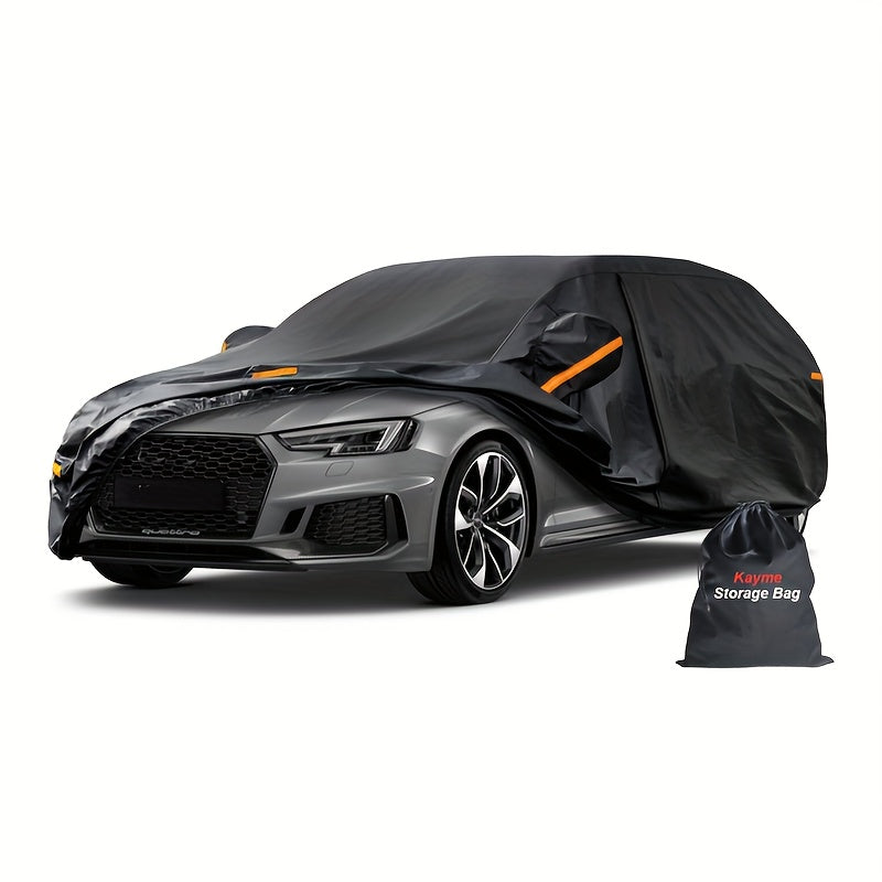 7-Layer Full Car Cover with UV Protection & Sun Shield - Breathable PEVA Material, All-Weather Shield for Cars, Trucks, SUVs - Black, Vehicle Protection, Sleek Vehicle Look, Durable Protection