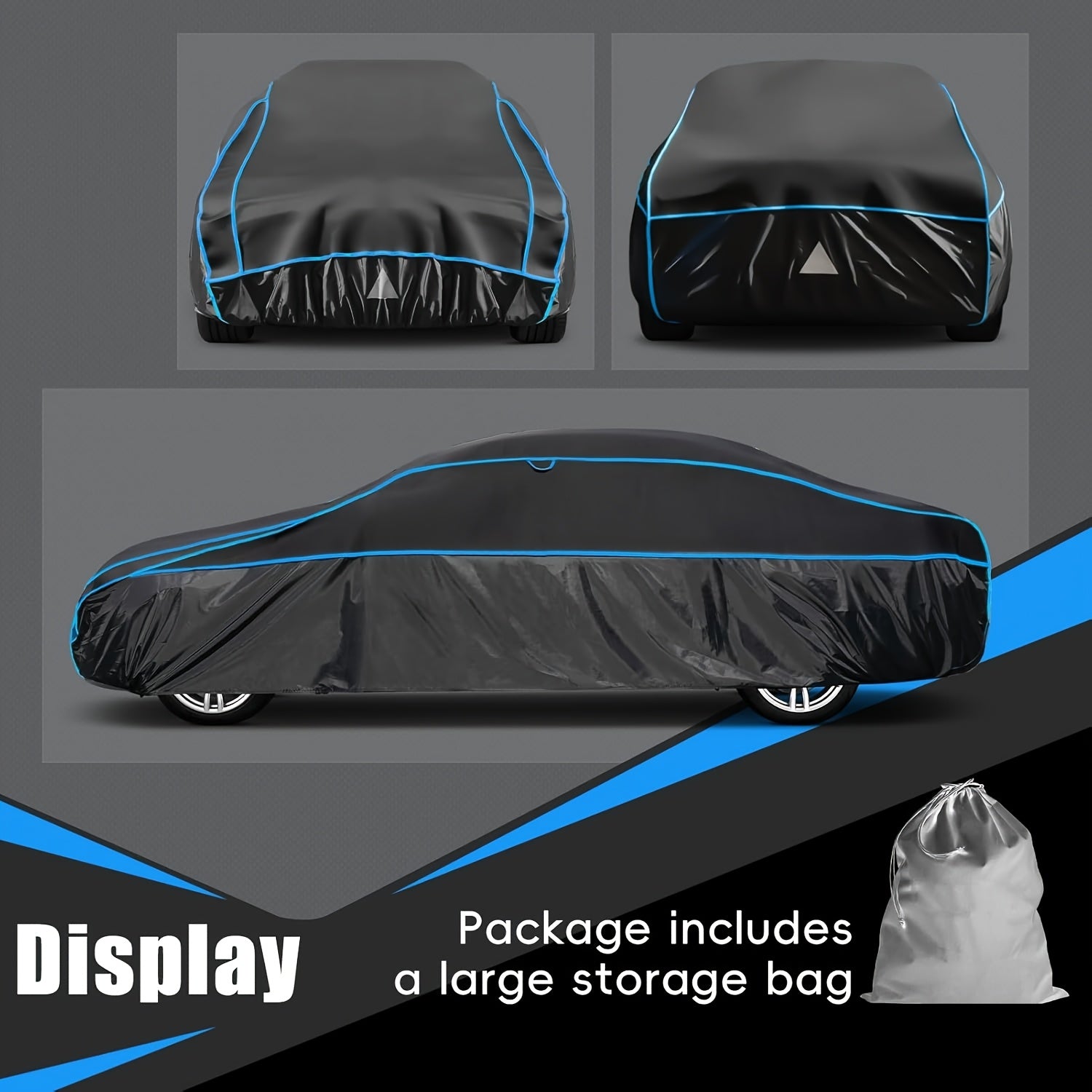 Hail-proof Car Cover, Breathable Hail-proof Garage Cover For Cars, Hail-proof And Sun-proof Full Garage Cover, Universal For All Models (New Black And Blue Style)