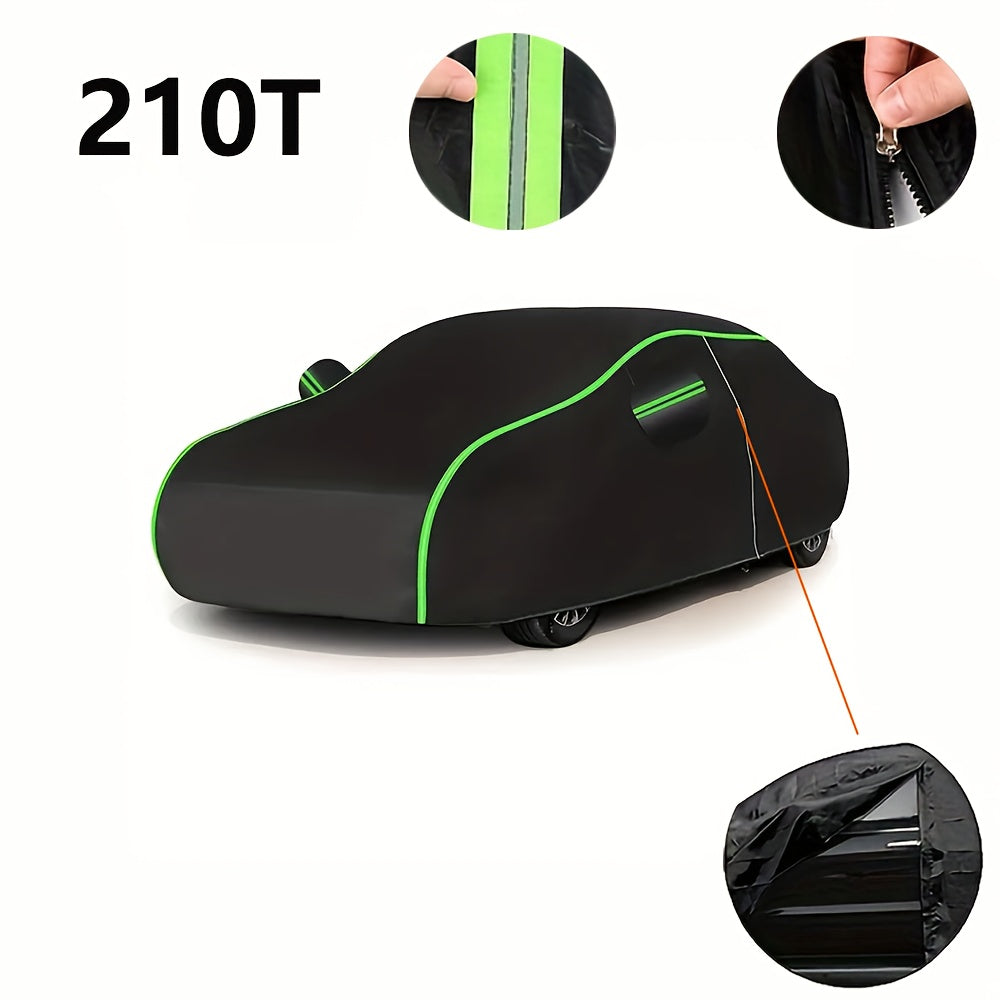 210T Oxford fabric car cover, 210T all-weather car cover, sun protection, snow protection, heat insulation, thickened sunshade, universal, all-season universal car cover, full car cover suitable for all car models