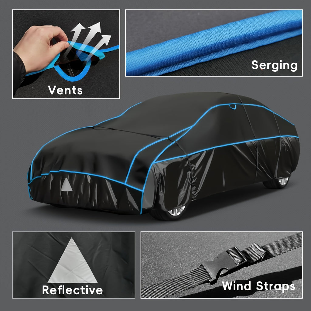 Hail-proof Car Cover, Breathable Hail-proof Garage Cover For Cars, Hail-proof And Sun-proof Full Garage Cover, Universal For All Models (New Black And Blue Style)