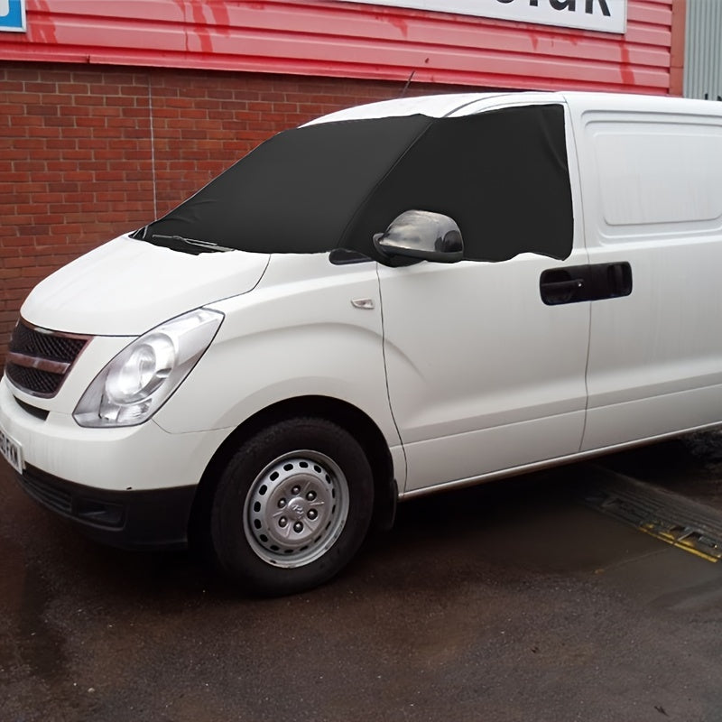 Heavy Duty 600D Oxford Fabric RV Windshield Cover, Thickened Anti-Frost Sunshade Protector with Buckle Closure for Fiat Ducato, for Peugeot Boxer, Citroen Relay Commercial Vehicles