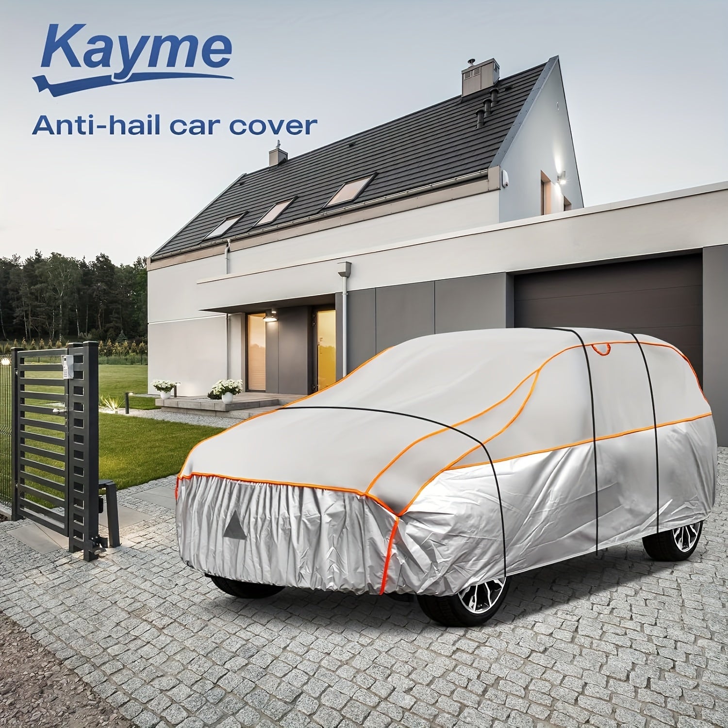 Hail Protection Car Cover Breathable Car Hail Protection Garage Cover for Hail -Hail Protection Full Garage (Grey)