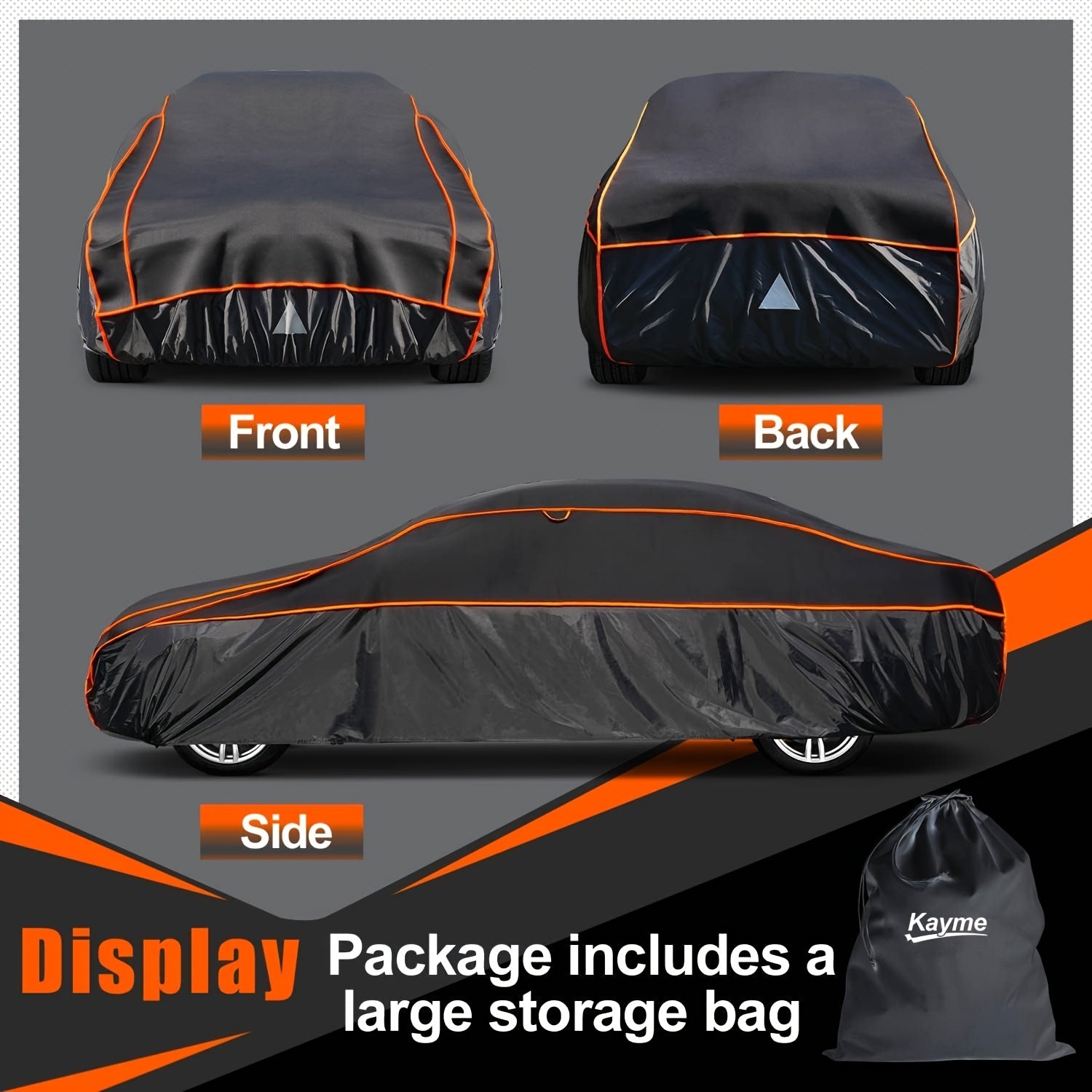 Hail Protection Car Cover, Breathable Car Hail Protection Garage Cover, Hail Protection Sun Protection Full Garage Cover (black)