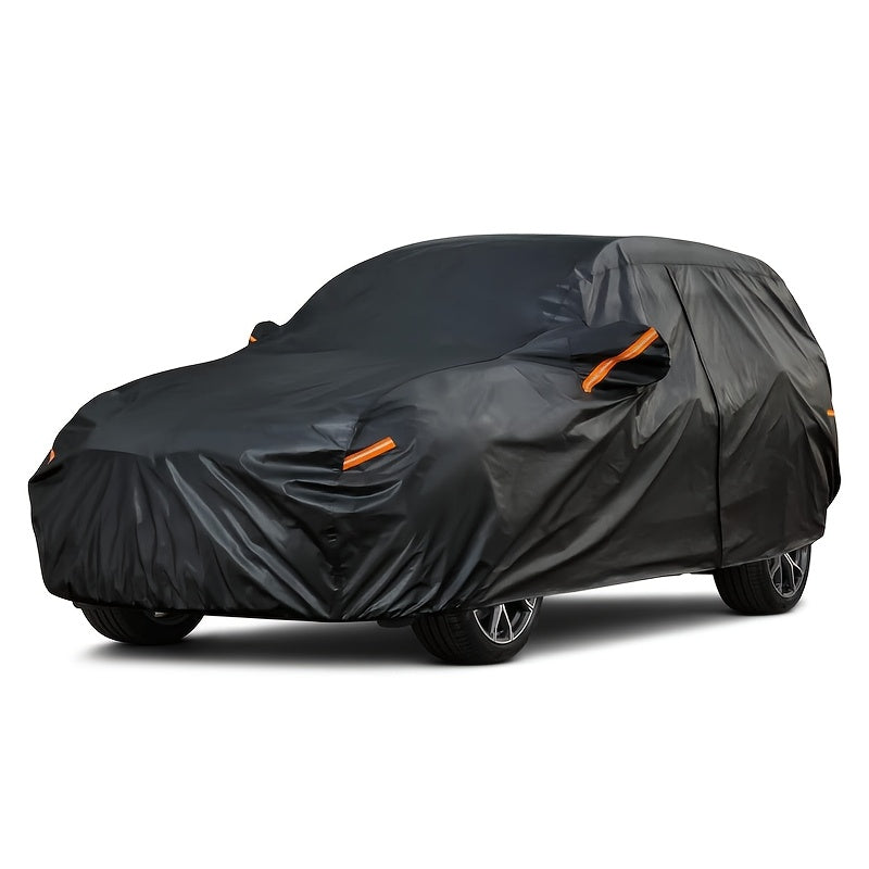 7-Layer Full Car Cover with UV Protection & Sun Shield - Breathable PEVA Material, All-Weather Shield for Cars, Trucks, SUVs - Black, Vehicle Protection, Sleek Vehicle Look, Durable Protection