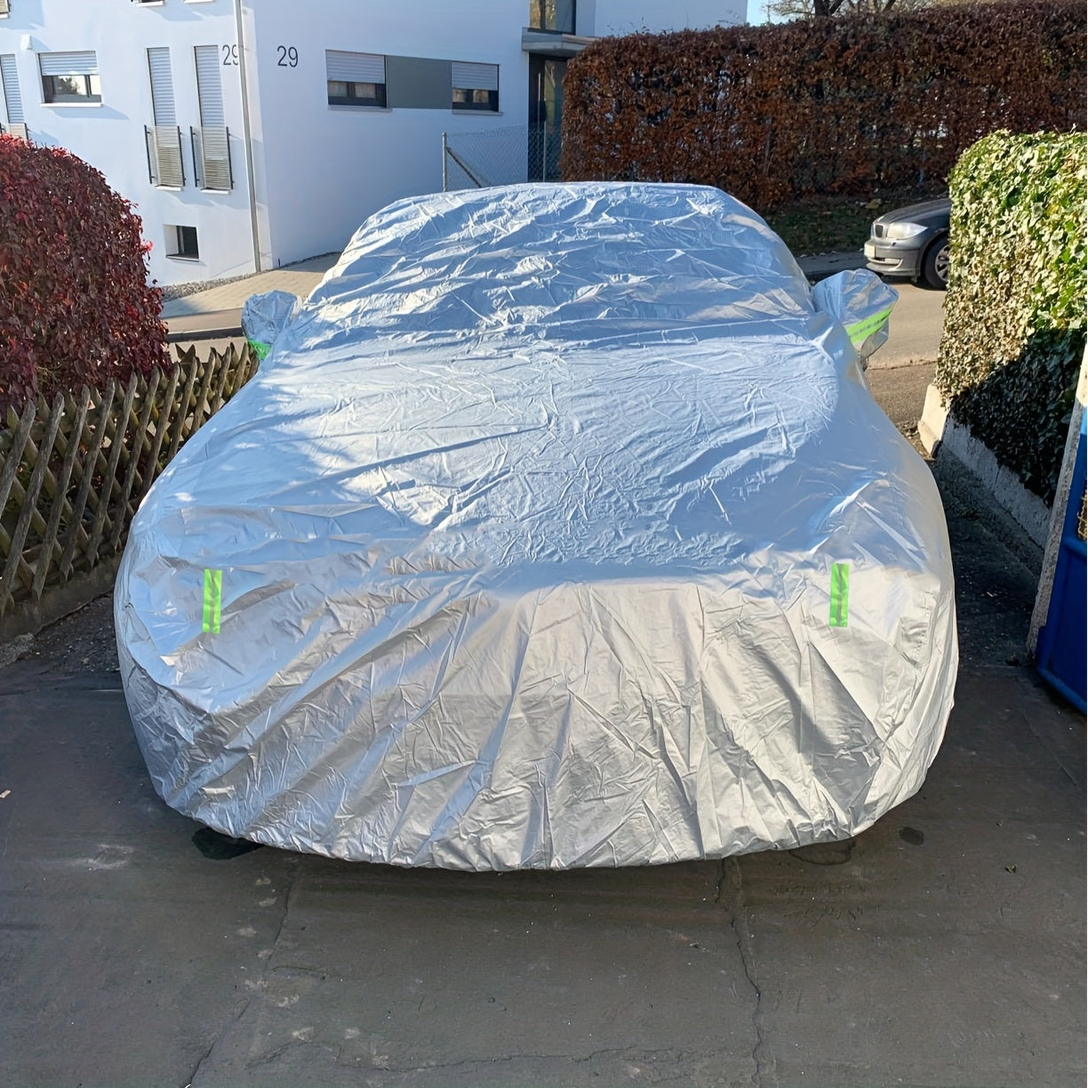 All-Weather Car Cover for 2007-2023 VW Tiguan, with Zipper and Windproof Buckles, Sun, Snow, Wind, Sand, and UV Protection, Allweather Shield, Outdoor Car Storage, Snug Fit, Durable Shield, Reinforced Stitching, Car Shield, A