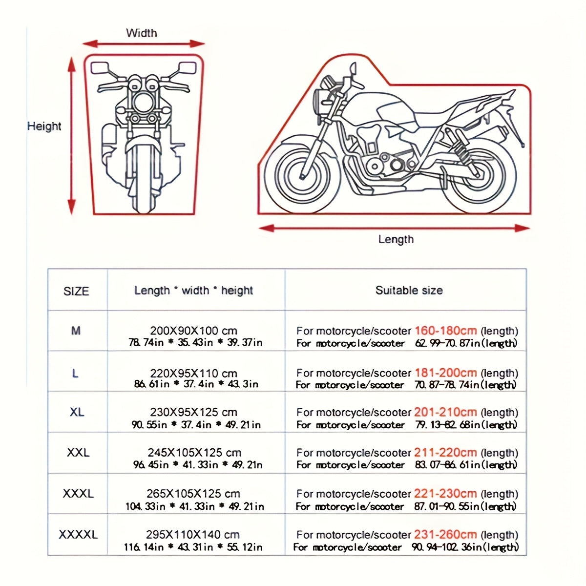 1pc 600D Heavy-Duty Motorcycle Cover - Universal Fit for Various Models, Durable Polyester Material, Ideal for Motorcycles, Electric Bikes, Scooters Cover, Motorcycle Accessorie