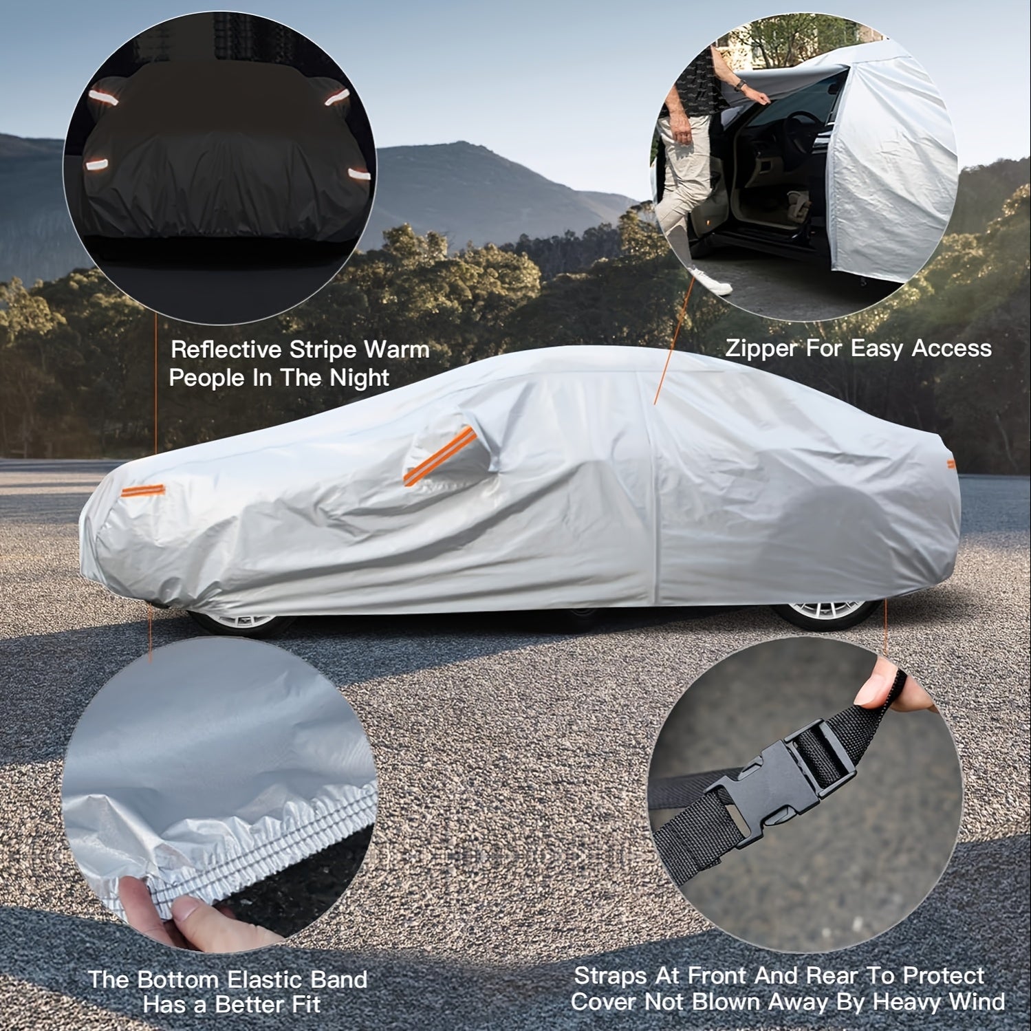 6-layer Car Cover Has Excellent Breathability And Can Fully Cover The Vehicle, Effectively Blocking Solar Radiation And Ultraviolet Damage, Providing All-weather Protection