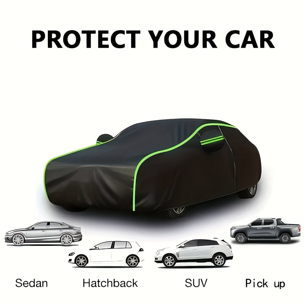 210T Oxford fabric car cover, 210T all-weather car cover, sun protection, snow protection, heat insulation, thickened sunshade, universal, all-season universal car cover, full car cover suitable for all car models