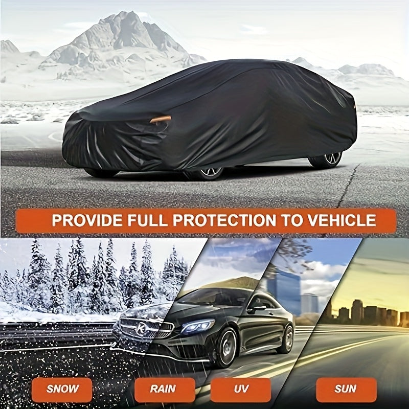 7-Layer Full Car Cover with UV Protection & Sun Shield - Breathable PEVA Material, All-Weather Shield for Cars, Trucks, SUVs - Black, Vehicle Protection, Sleek Vehicle Look, Durable Protection