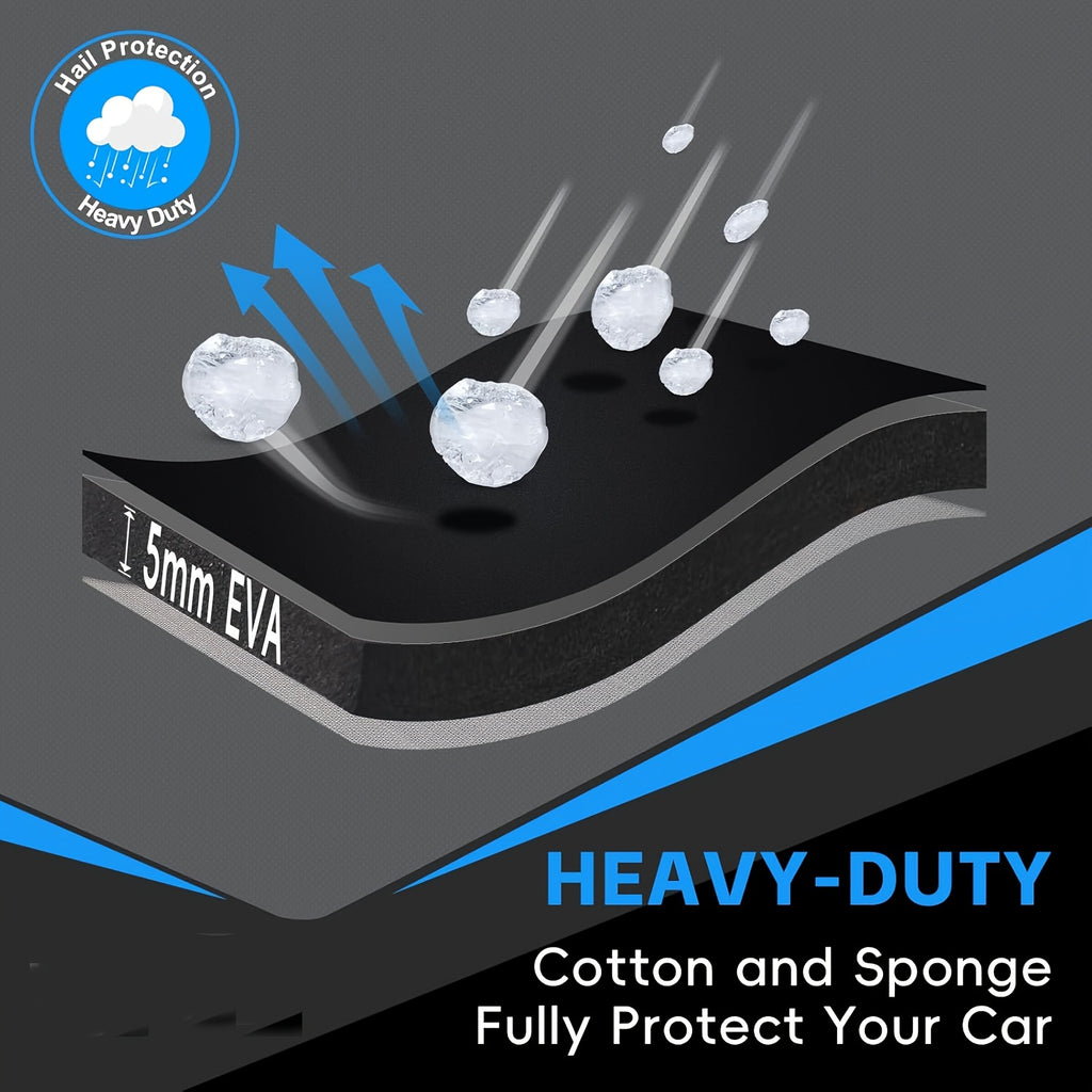 Hail-proof Car Cover, Breathable Hail-proof Garage Cover For Cars, Hail-proof And Sun-proof Full Garage Cover, Universal For All Models (New Black And Blue Style)