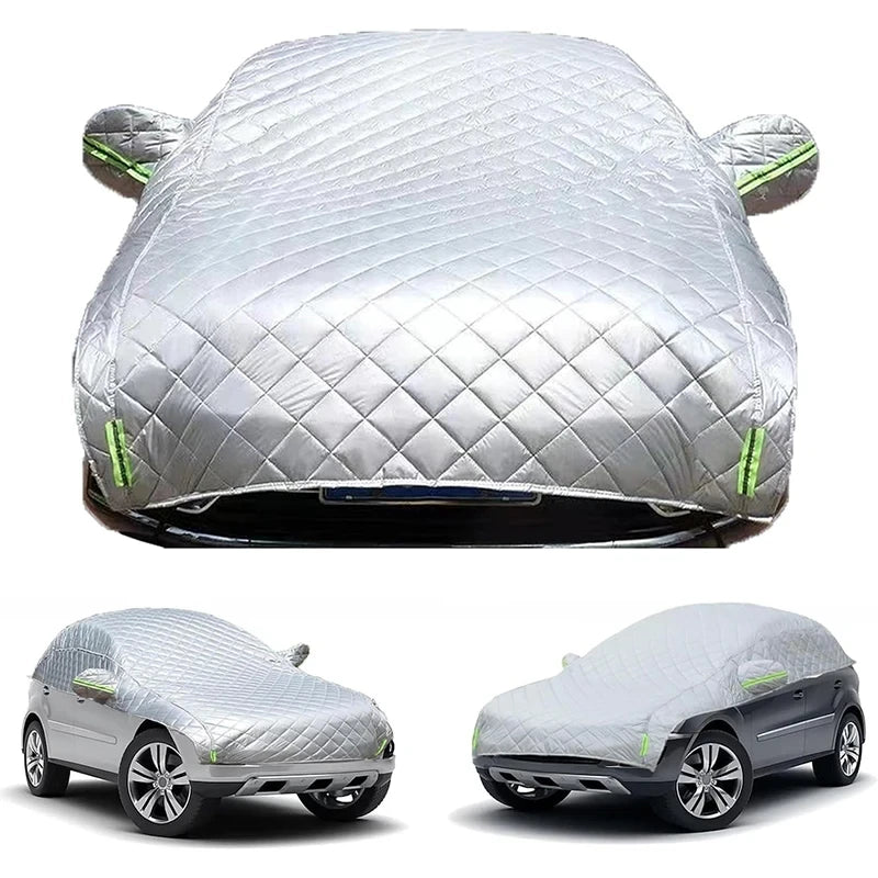 Car Cover Multi-layer Padded Anti-hail Car Cover Sun Protection Waterproof Sedan Protector Reflective Strips For All Weather