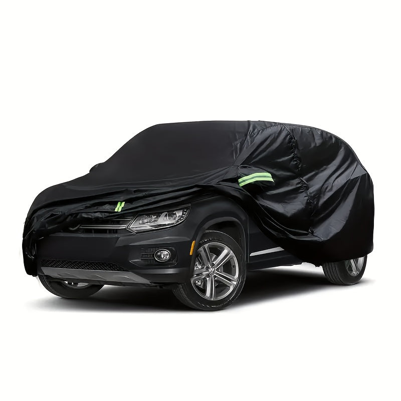 All-Weather Car Cover for 2007-2023 VW Tiguan, with Zipper and Windproof Buckles, Sun, Snow, Wind, Sand, and UV Protection, Allweather Shield, Outdoor Car Storage, Snug Fit, Durable Shield, Reinforced Stitching, Car Shield, A