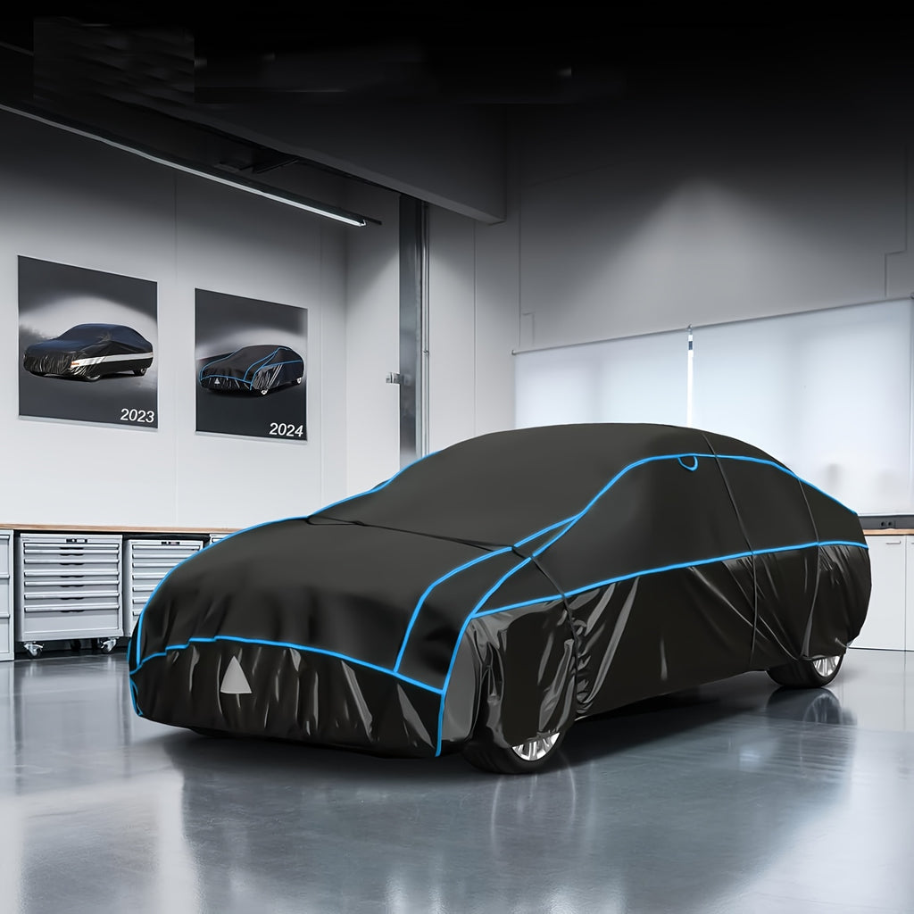 Hail-proof Car Cover, Breathable Hail-proof Garage Cover For Cars, Hail-proof And Sun-proof Full Garage Cover, Universal For All Models (New Black And Blue Style)