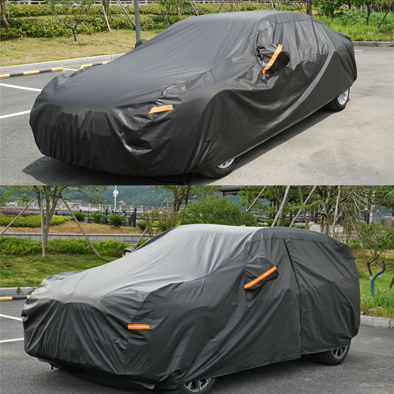 7-Layer Full Car Cover with UV Protection & Sun Shield - Breathable PEVA Material, All-Weather Shield for Cars, Trucks, SUVs - Black, Vehicle Protection, Sleek Vehicle Look, Durable Protection