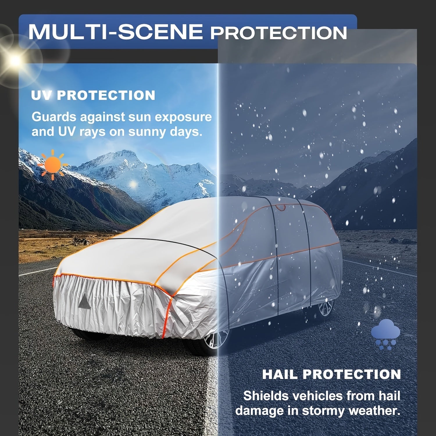Hail Protection Car Cover Breathable Car Hail Protection Garage Cover for Hail -Hail Protection Full Garage (Grey)