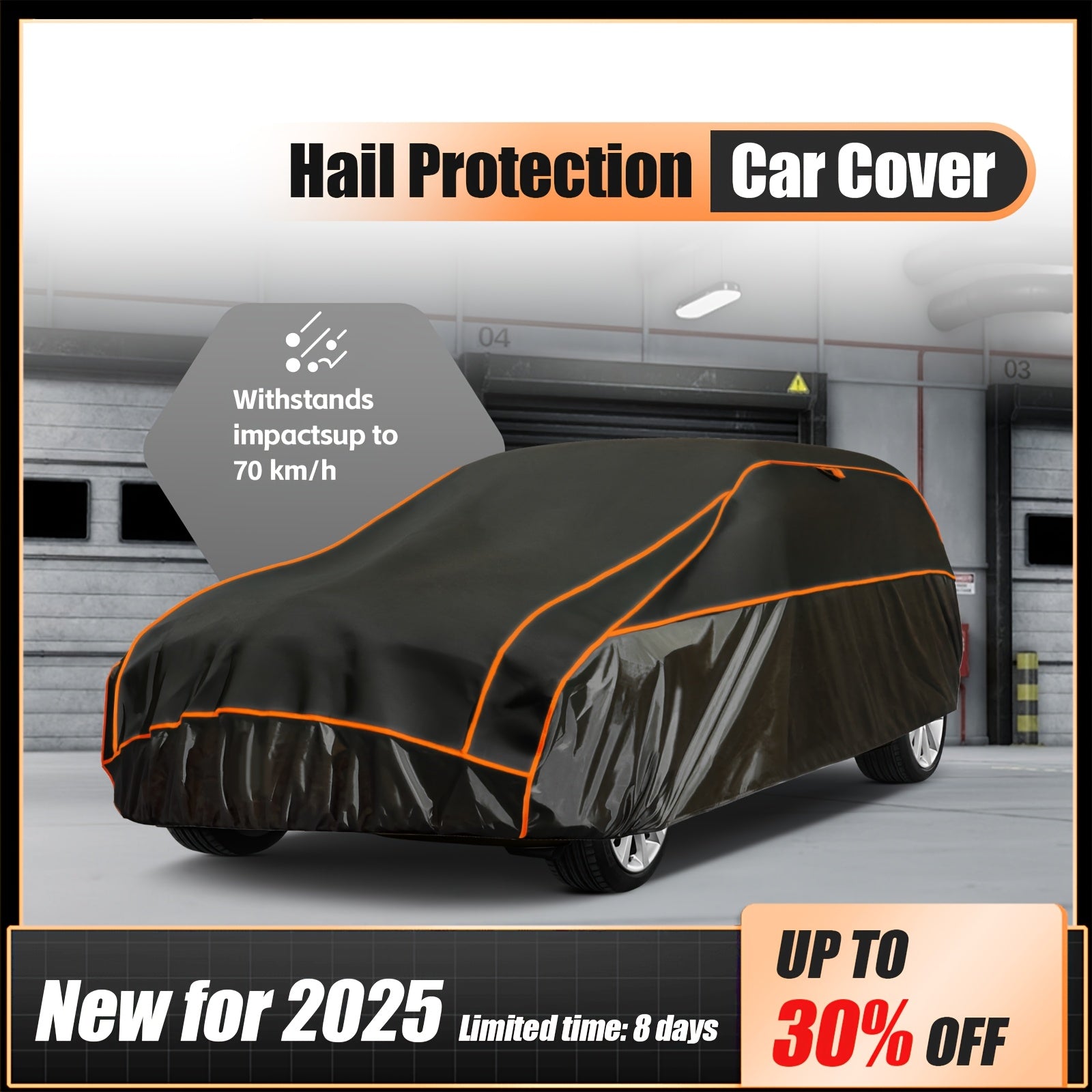 Hail Protection Car Cover, Breathable Car Hail Protection Garage Cover, Hail Protection Sun Protection Full Garage Cover (black)
